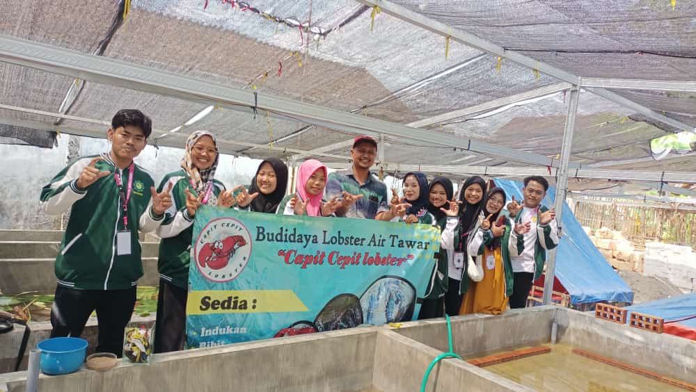 Guru Punya Usaha Sampingan, KKN 41 Unugiri Kunjungi UMKM Budidaya Lobster yang Sukses